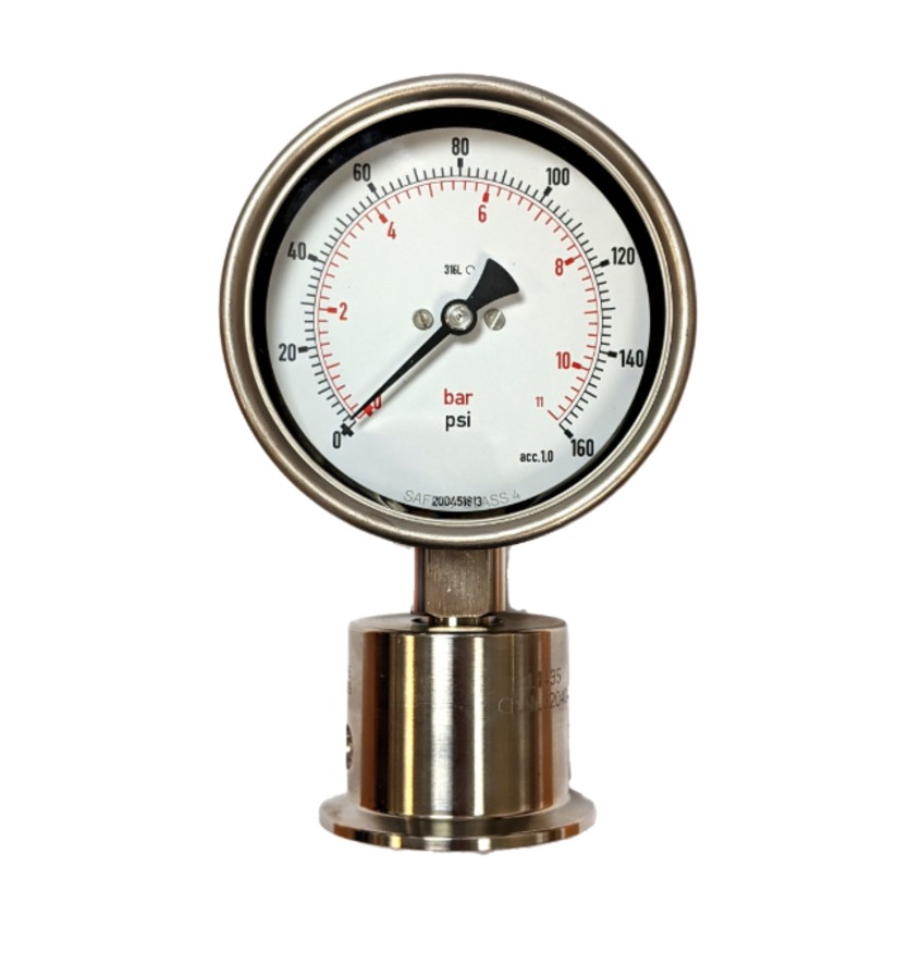 Hygiene TriClamp Flush Diaphragm Seal Pressure Gauge